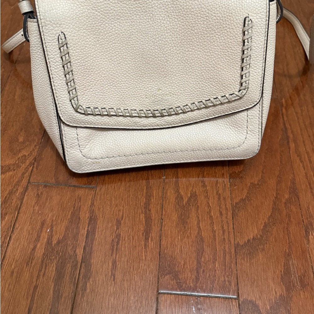 Kate Spade White Leather Hughes Street Crossbody ‎ Purse